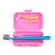 Orthodontic set for care of braces with a monobundle brush, pink